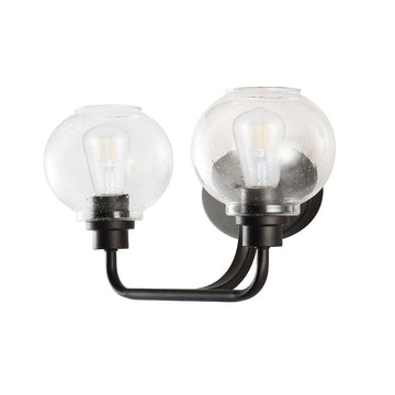 Sandrine Iron/Seeded Glass Cottage Rustic LED Vanity Light - JONATHAN Y